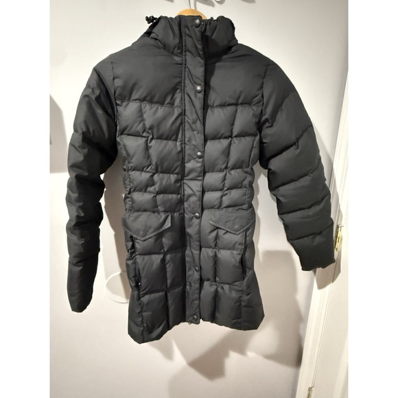 LL Bean Winter  Down Jacket  Removable Hood Size XS Reg BLACK - Picture 1 of 5